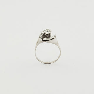 Ring aus 585 Weißgold mit Brillant und Diamant, nachhaltiger second hand Schmuck perfekt aufgearbeitet