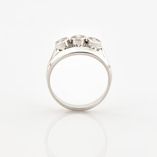 Brillantring aus 585 Weißgold, nachhaltiger second hand Schmuck perfekt aufgearbeitet