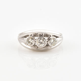 Brillantring aus 585 Weißgold, nachhaltiger second hand Schmuck perfekt aufgearbeitet