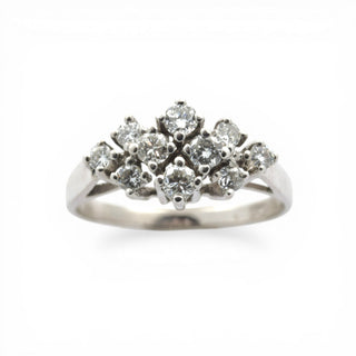 Brillantring aus 585 Weißgold, nachhaltiger second hand Schmuck perfekt aufgearbeitet