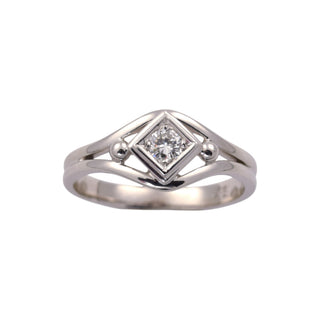 Brillantring aus 585 Weißgold, nachhaltiger second hand Schmuck perfekt aufgearbeitet