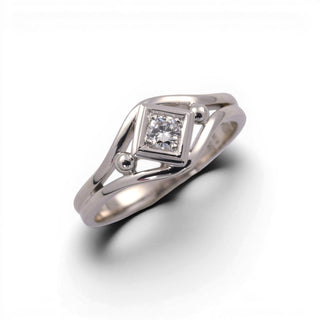 Brillantring aus 585 Weißgold, nachhaltiger second hand Schmuck perfekt aufgearbeitet