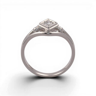Brillantring aus 585 Weißgold, nachhaltiger second hand Schmuck perfekt aufgearbeitet
