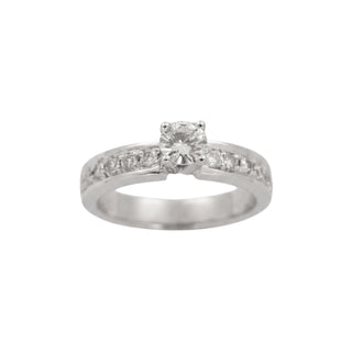 Brillantring aus 750 Weißgold, nachhaltiger second hand Schmuck perfekt aufgearbeitet