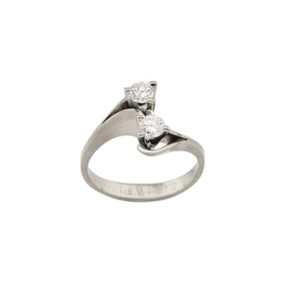 Brillantring aus 750 Weißgold, nachhaltiger second hand Schmuck perfekt aufgearbeitet