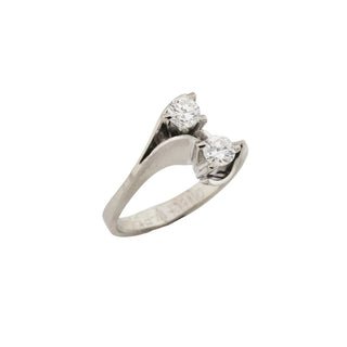 Brillantring aus 750 Weißgold, nachhaltiger second hand Schmuck perfekt aufgearbeitet