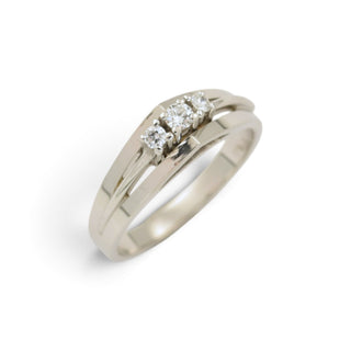 Brillantring aus 750 Weißgold, nachhaltiger second-hand Schmuck perfekt aufgearbeitet