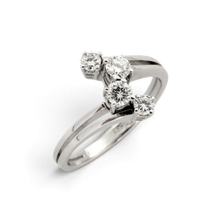 Brillantring aus 585 Weißgold, nachhaltiger second-hand Schmuck perfekt aufgearbeitet