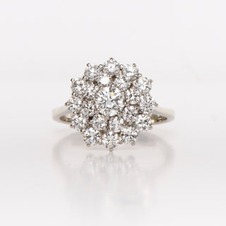 Brillantring aus 585 Weißgold, nachhaltiger second hand Schmuck perfekt aufgearbeitet