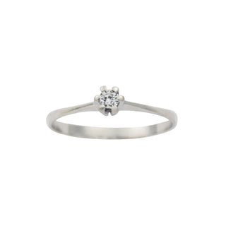 Ring aus 585 Weißgold mit Brillant, nachhaltiger second hand Schmuck perfekt aufgearbeitet