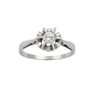 Brillantring aus 585 Weißgold, nachhaltiger second hand Schmuck perfekt aufgearbeitet