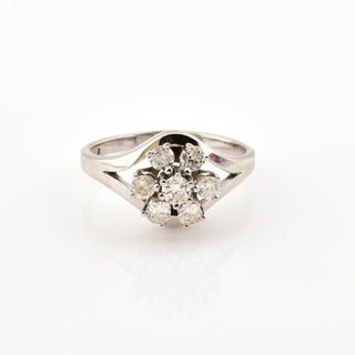 Brillantring aus 585 Weißgold, nachhaltiger second hand Schmuck perfekt aufgearbeitet