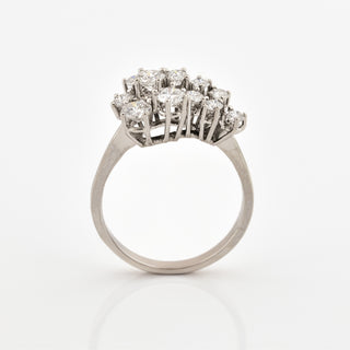 Brillantring aus 750 Weißgold, nachhaltiger second hand Schmuck perfekt aufgearbeitet