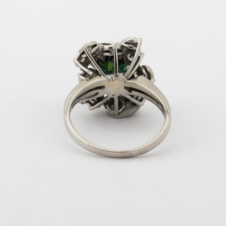 Saphirring aus 750 Weißgold mit Brillant, nachhaltiger second hand Schmuck perfekt aufgearbeitet