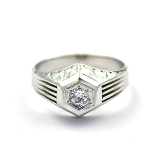 Brillantring aus 585 Weißgold, nachhaltiger second hand Schmuck perfekt aufgearbeitet