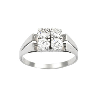 Brillantring aus 585 Weißgold, nachhaltiger second hand Schmuck perfekt aufgearbeitet
