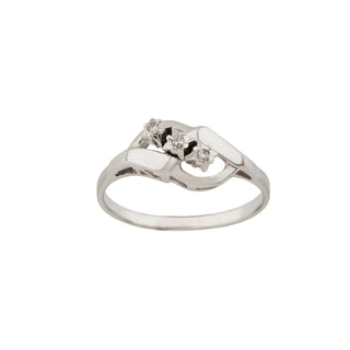 Diamantring aus 585 Weißgold, nachhaltiger second hand Schmuck perfekt aufgearbeitet