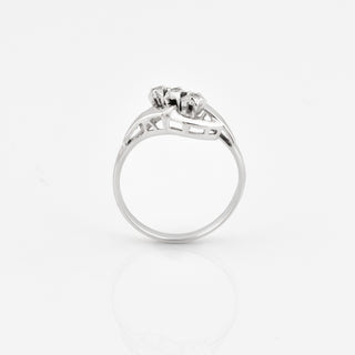 Diamantring aus 585 Weißgold, nachhaltiger second hand Schmuck perfekt aufgearbeitet