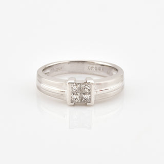 Diamantring aus 750 Weißgold, nachhaltiger second hand Schmuck perfekt aufgearbeitet