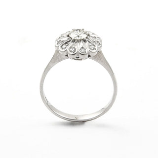 Brillantring aus 750 Weißgold mit Diamant, nachhaltiger second hand Schmuck perfekt aufgearbeitet