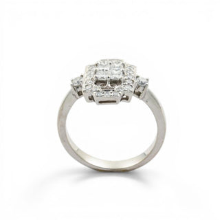 Diamantring aus 750 Weißgold mit Brillant, nachhaltiger second hand Schmuck perfekt aufgearbeitet