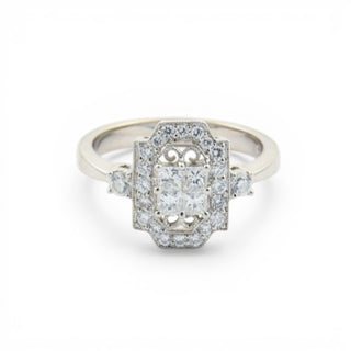 Diamantring aus 750 Weißgold mit Brillant, nachhaltiger second hand Schmuck perfekt aufgearbeitet