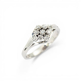 Diamantring aus 585 Weißgold, nachhaltiger second hand Schmuck perfekt aufgearbeitet