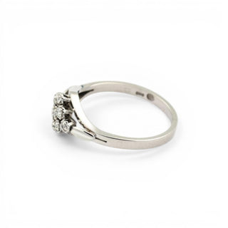 Diamantring aus 585 Weißgold, nachhaltiger second hand Schmuck perfekt aufgearbeitet