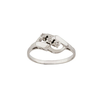 Diamantring aus 585 Weißgold, nachhaltiger second hand Schmuck perfekt aufgearbeitet