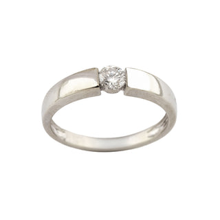 Brillantring aus 585 Weißgold, nachhaltiger second hand Schmuck perfekt aufgearbeitet