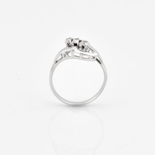 Diamantring aus 585 Weißgold, nachhaltiger second hand Schmuck perfekt aufgearbeitet