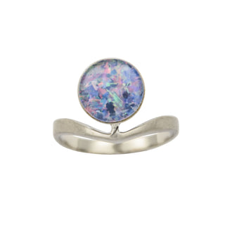 Ring aus 585 Weißgold mit Opal, nachhaltiger second hand Schmuck perfekt aufgearbeitet