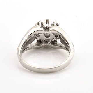 Perlenring aus 585 Weißgold mit Brillant, nachhaltiger second hand Schmuck perfekt aufgearbeitet