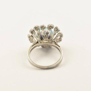 Perlenring aus 585 Weißgold, nachhaltiger second hand Schmuck perfekt aufgearbeitet