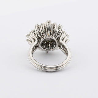 Ring aus 750 Weißgold mit Perle, Brillant und Diamant, hochwertiger second hand Schmuck perfekt aufgearbeitet