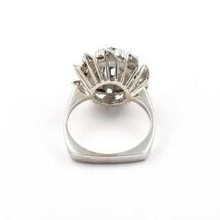 Saphirring aus 585 Weißgold mit Diamant, nachhaltiger second hand Schmuck perfekt aufgearbeitet