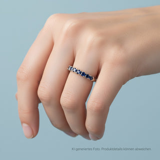 Saphirring aus 585 Weißgold, nachhaltiger second hand Schmuck perfekt aufgearbeitet
