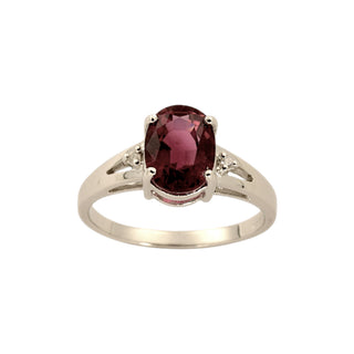 Ring aus 750 Weißgold mit Turmalin und Brillant, nachhaltiger second-hand Schmuck perfekt aufgearbeitet