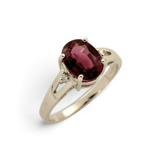 Ring aus 750 Weißgold mit Turmalin und Brillant, nachhaltiger second-hand Schmuck perfekt aufgearbeitet