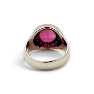 Ring aus 585 Weißgold mit rosa Turmalin, nachhaltiger second-hand Schmuck perfekt aufgearbeitet
