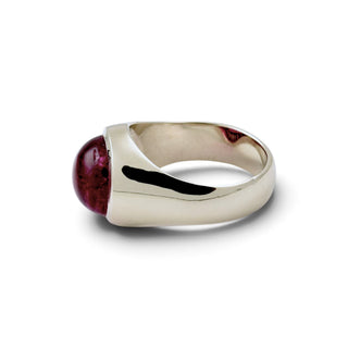 Ring aus 585 Weißgold mit rosa Turmalin, nachhaltiger second-hand Schmuck perfekt aufgearbeitet