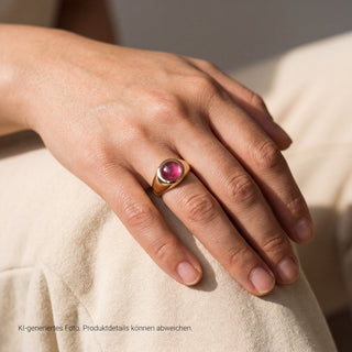 Ring aus 585 Weißgold mit rosa Turmalin, nachhaltiger second-hand Schmuck perfekt aufgearbeitet