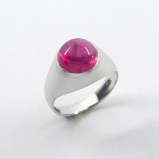 Ring aus 585 Weißgold mit Turmalin, hochwertiger second hand Schmuck perfekt aufgearbeitet