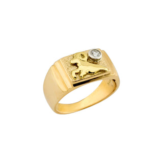 Brillantring Widder aus 585 Gelbgold, nachhaltiger second-hand Schmuck perfekt aufgearbeitet