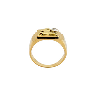 Brillantring Widder aus 585 Gelbgold, nachhaltiger second-hand Schmuck perfekt aufgearbeitet