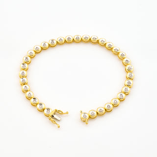 Brillantarmband aus 585 Gelbgold, nachhaltiger second hand Schmuck perfekt aufgearbeitet