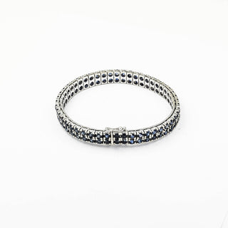 Rivièrearmband aus 750 Weißgold mit Saphir, nachhaltiger second hand Schmuck perfekt aufgearbeitet