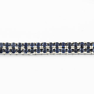 Rivièrearmband aus 750 Weißgold mit Saphir, nachhaltiger second hand Schmuck perfekt aufgearbeitet