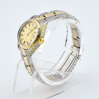 Rolex Damenarmbanduhr Lady Oyster Datejust Automatik mit Datumsanzeige und verschraubte Krone und verschraubter Gehäuseboden, gebrauchte Luxusuhr im Top-Zustand