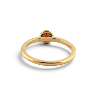 Rüschenbeck Granatring aus 750 Gelbgold, nachhaltiger second-hand Schmuck perfekt aufgearbeitet